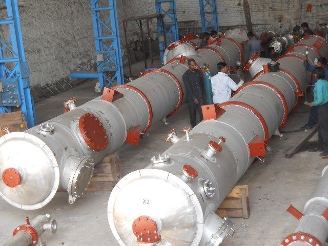 Calandria evaporator under fabrication